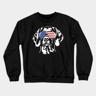 Proud Hungarian Vizsla American Flag sunglasses patriotic dog Crewneck Sweatshirt